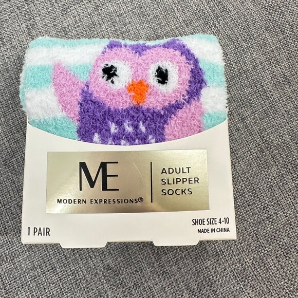 NEW! Old Navy Pink Beanie Hat (One Size) & Owl Slipper Socks 1 Pair Size 4-10 - Picture 5 of 8